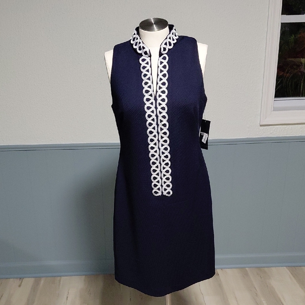 American Living Navy Dress with White Detailing